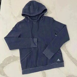 Adidas High Neck Long Sleeve Pullover Hoodie Sweatshirt Womens Medium ZipPockets